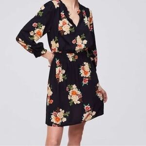 LOFT floral smocked dress